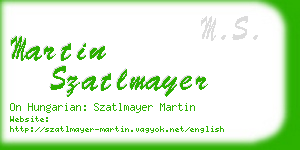 martin szatlmayer business card
